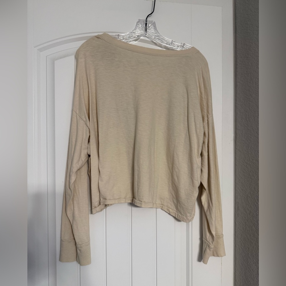 Aerie Cream Floral Long Sleeve Tee - Picture 4 of 4